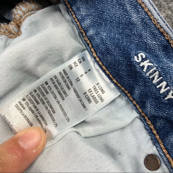 AE Super Skinny Stretch Jeans light wash distressed waist size 26 - Picture 9 of 13